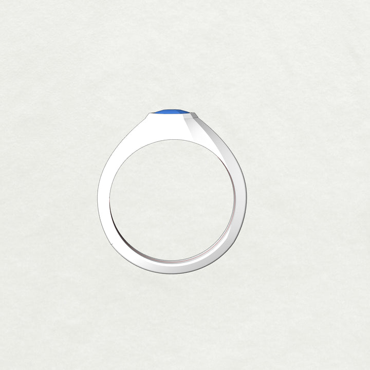 Custom Listing - 0.64 Carat Sapphire Platinum Signet Ring Setting