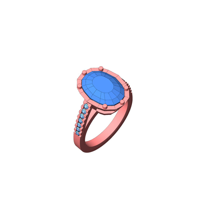 Custom Listing - 5.79 Carat Tanzanite & Diamond Rose Gold Ring Setting