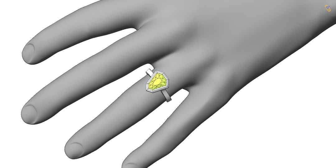 Liste personnalisée - 2,1 carats citron/citron vert Umba Sapphire Peekaboo Bezel Ring