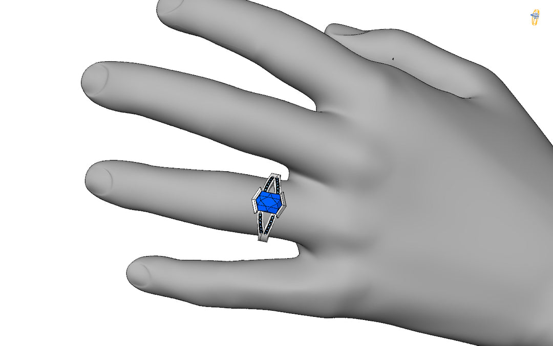 Custom Listing - 1.37 Carat Sapphire Split Shank Ring