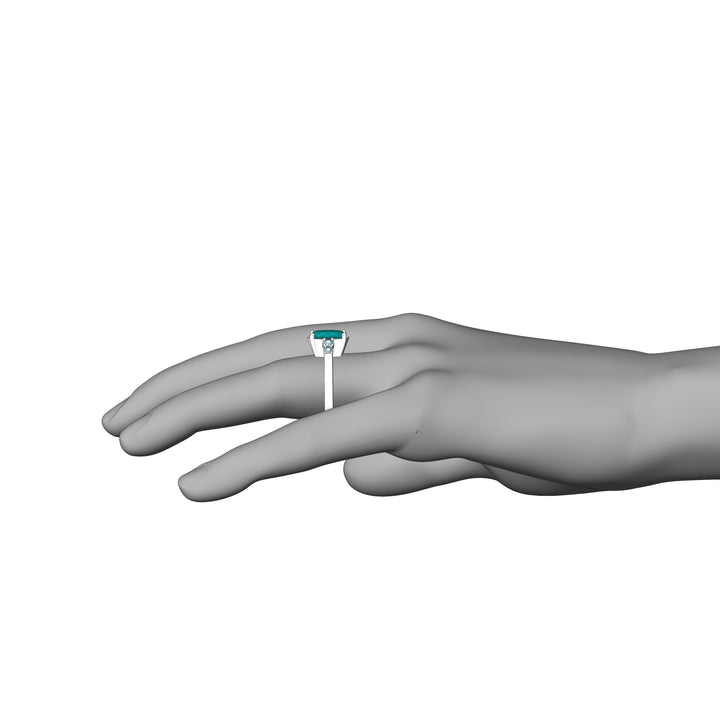 Custom Listing - 5 Gem Multi Prong Ring White Gold Render/Mockup