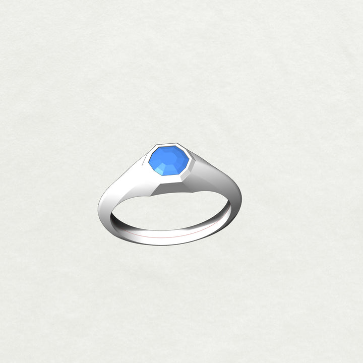 Custom Listing - 0.64 Carat Sapphire Platinum Signet Ring Setting