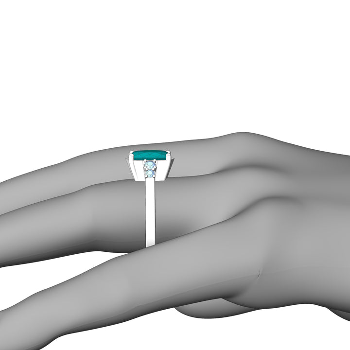 Custom Listing - 5 Gem Multi Prong Ring White Gold Render/Mockup