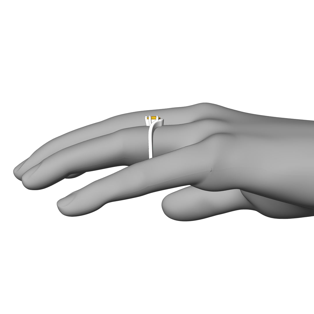 Custom Listing - 14kt White Gold Contoured Ring for 0.72 Carat Carat Yellow Sapphire Hexagon