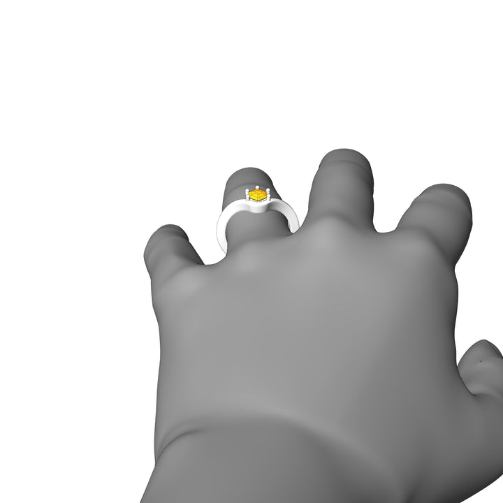 Custom Listing - 14kt White Gold Contoured Ring for 0.72 Carat Carat Yellow Sapphire Hexagon