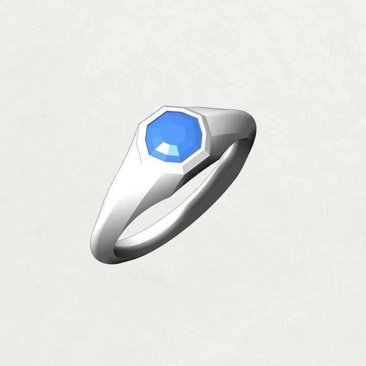 Custom Listing - 0.64 Carat Sapphire Platinum Signet Ring Setting