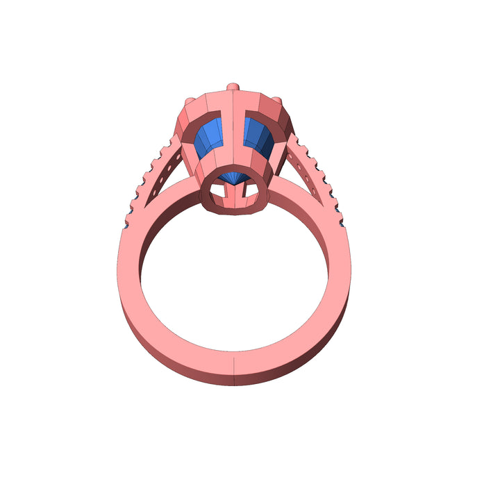 Custom Listing - 5.79 Carat Tanzanite & Diamond Rose Gold Ring Setting
