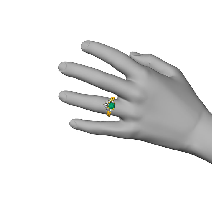 Custom Listing - Sapphire Ring Set FOR 1.3 Carat Olive Green Sapphire