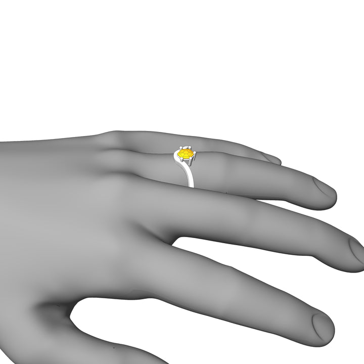 Custom Listing - 14kt White Gold Contoured Ring for 0.72 Carat Carat Yellow Sapphire Hexagon