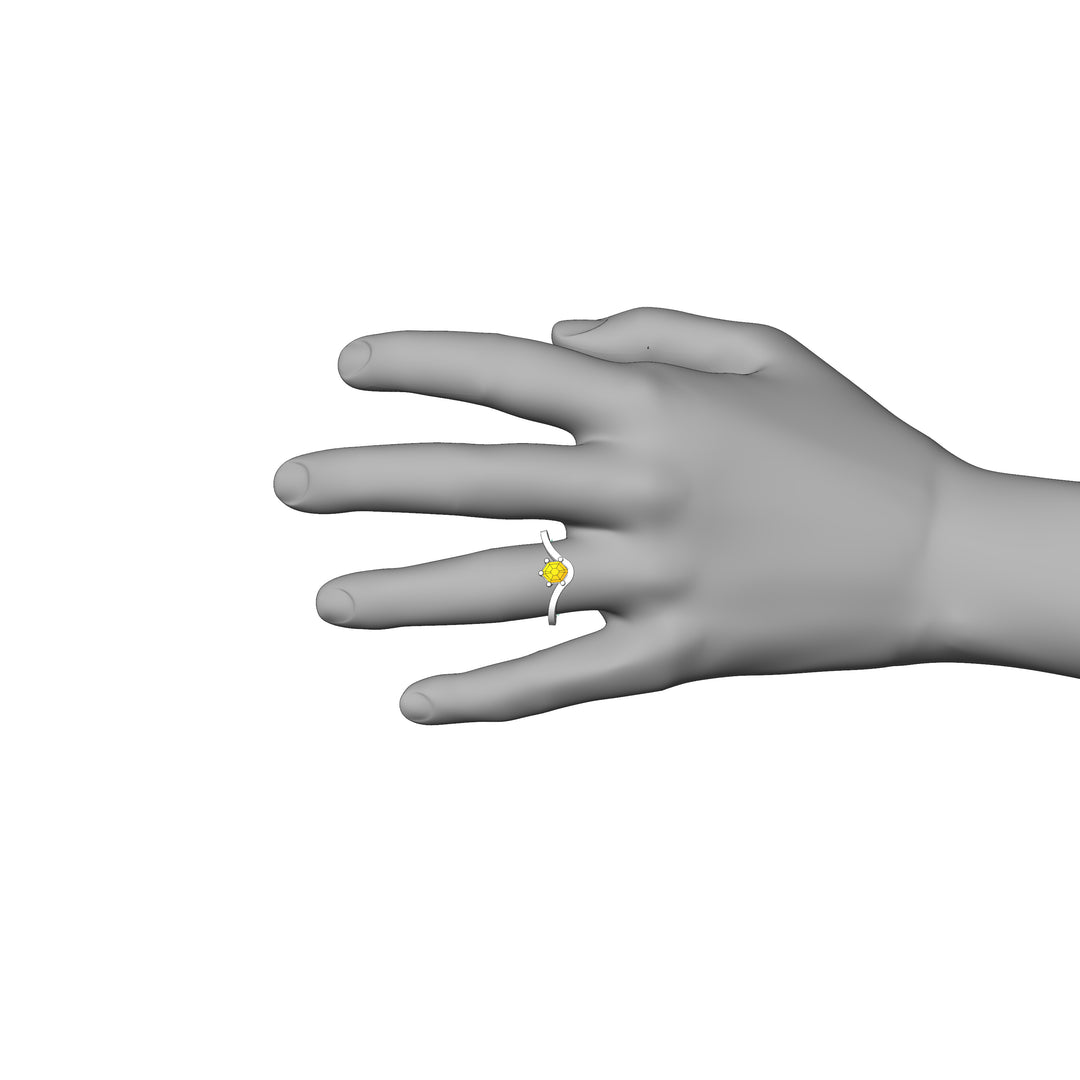 Custom Listing - 14kt White Gold Contoured Ring for 0.72 Carat Carat Yellow Sapphire Hexagon