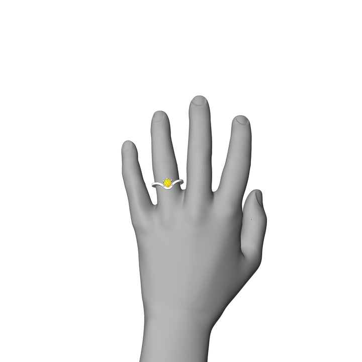 Custom Listing - 14kt White Gold Contoured Ring for 0.72 Carat Carat Yellow Sapphire Hexagon