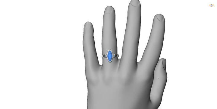 Custom Listing - 1.76 Carat Umba Sapphire Multi Bezel Ring with Contour Band