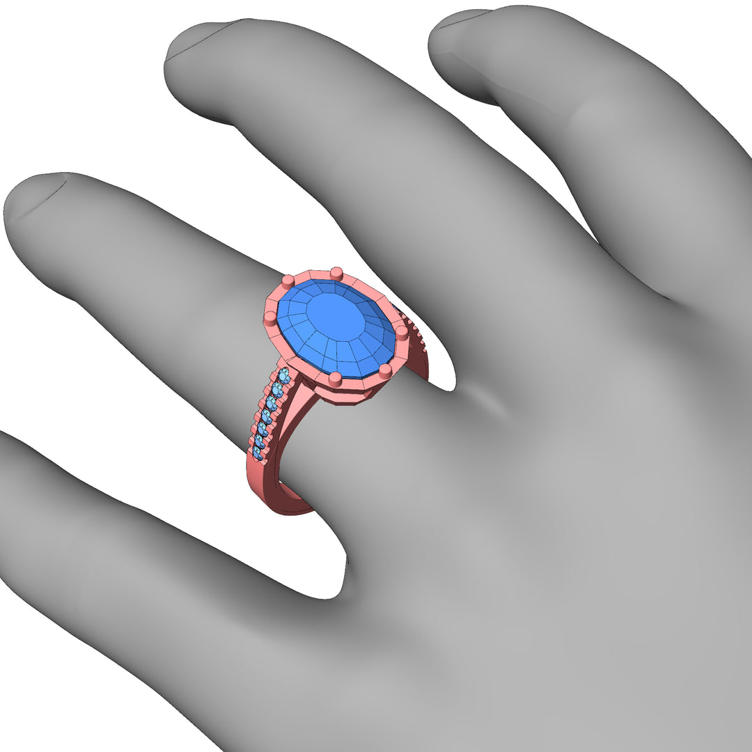 Custom Listing - 5.79 Carat Tanzanite & Diamond Rose Gold Ring Setting