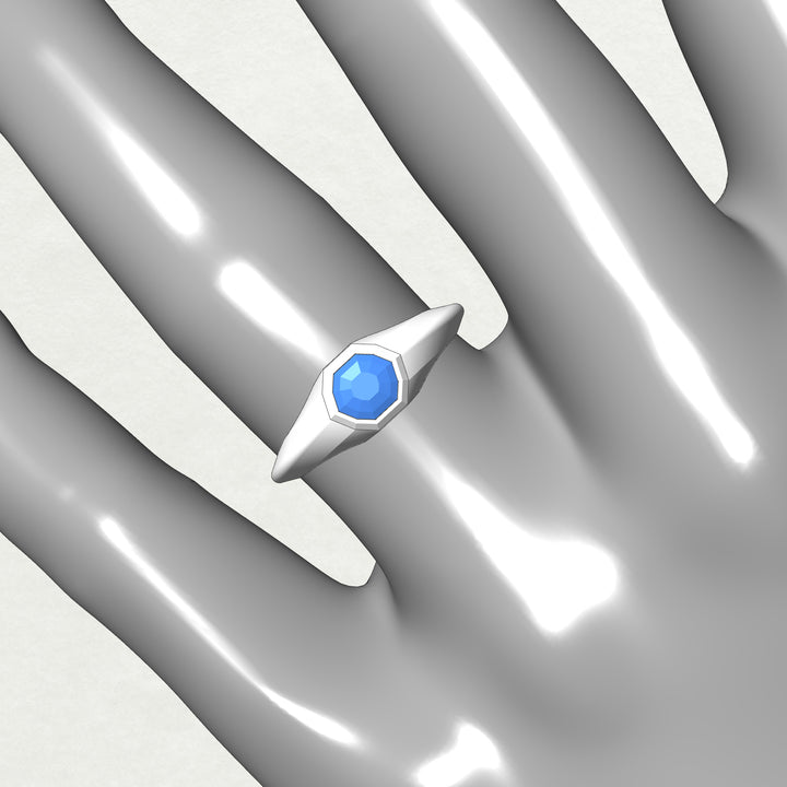 Custom Listing - 0.64 Carat Sapphire Platinum Signet Ring Setting