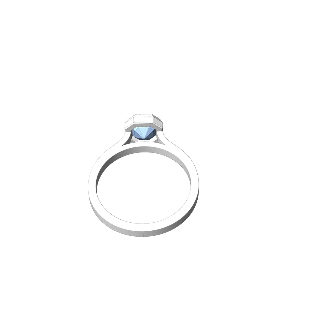 Custom Listing - Montana Sapphire Peekaboo Bezel Ring