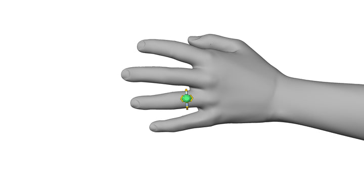 Custom Listing - 2.6 carat Mint tourmaline diamond open channel ring