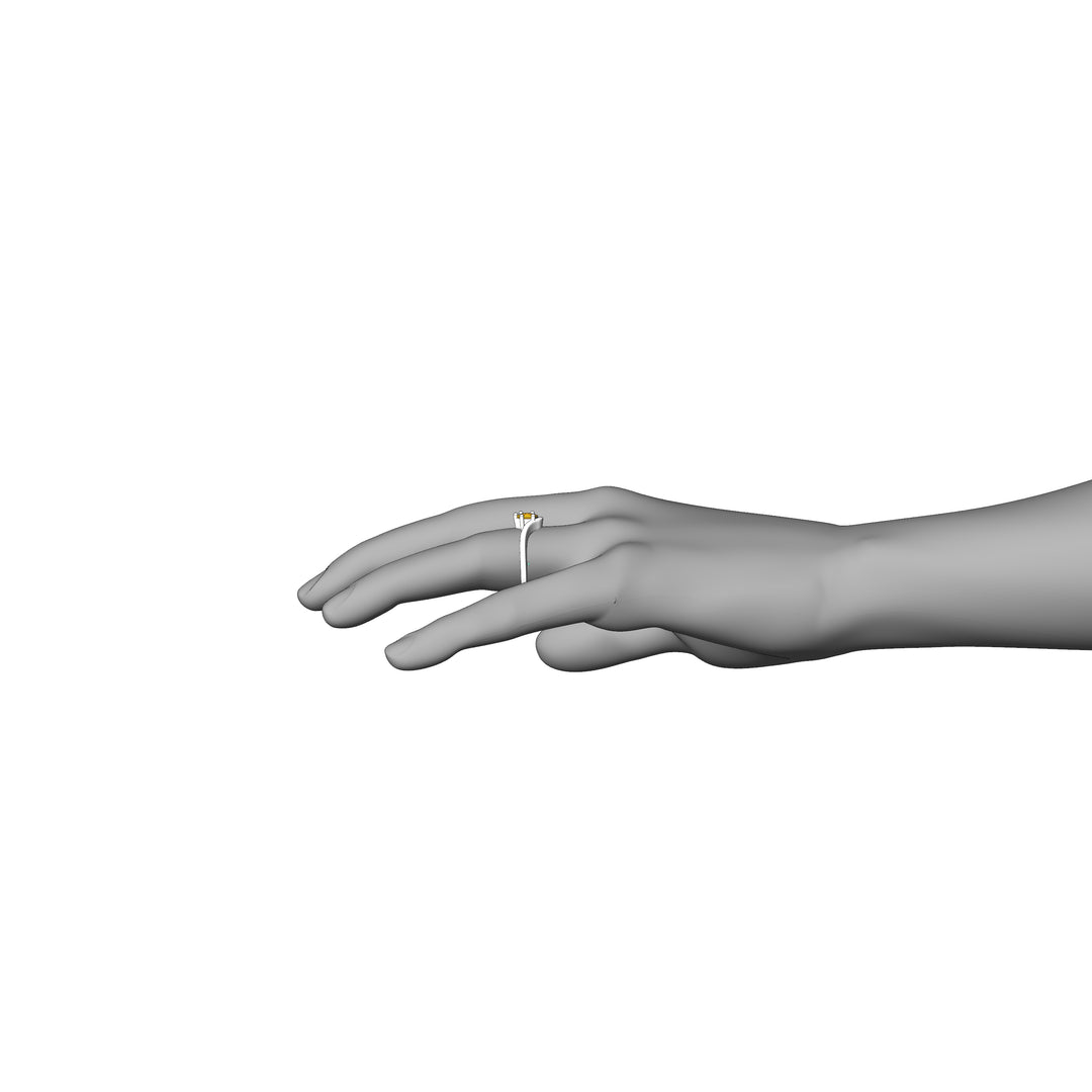 Custom Listing - 14kt White Gold Contoured Ring for 0.72 Carat Carat Yellow Sapphire Hexagon