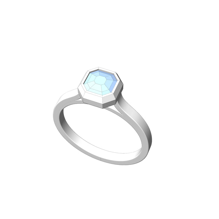 Custom Listing - Montana Sapphire Peekaboo Bezel Ring