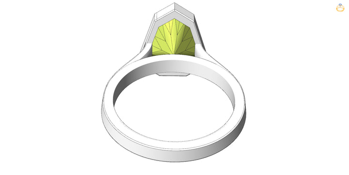 Liste personnalisée - 2,1 carats citron/citron vert Umba Sapphire Peekaboo Bezel Ring