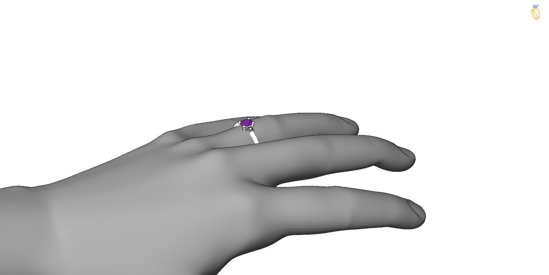 Sonderanfertigung – 0,51 Karat lila Umba-Saphirring mit Diamantakzenten