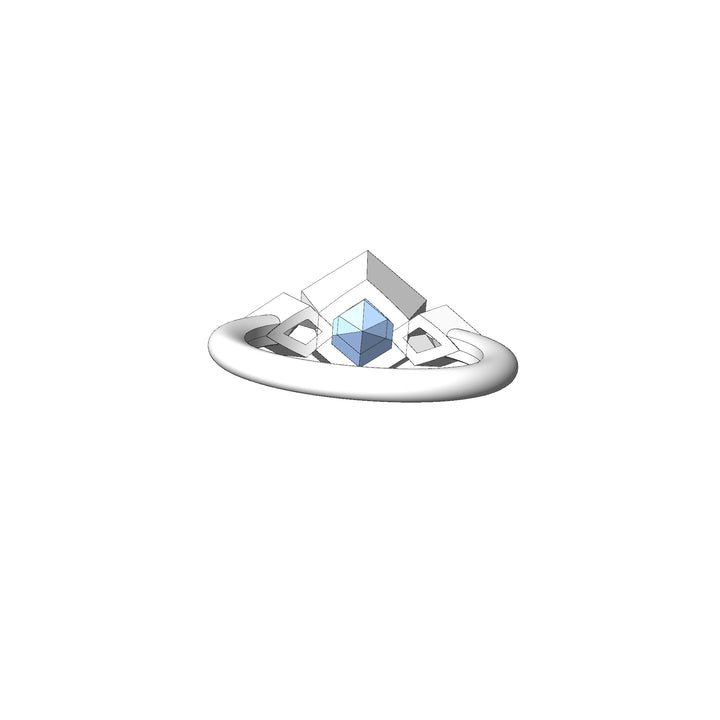 Custom Listing - 2 carat Montana Sapphire Multi Bezel Ring