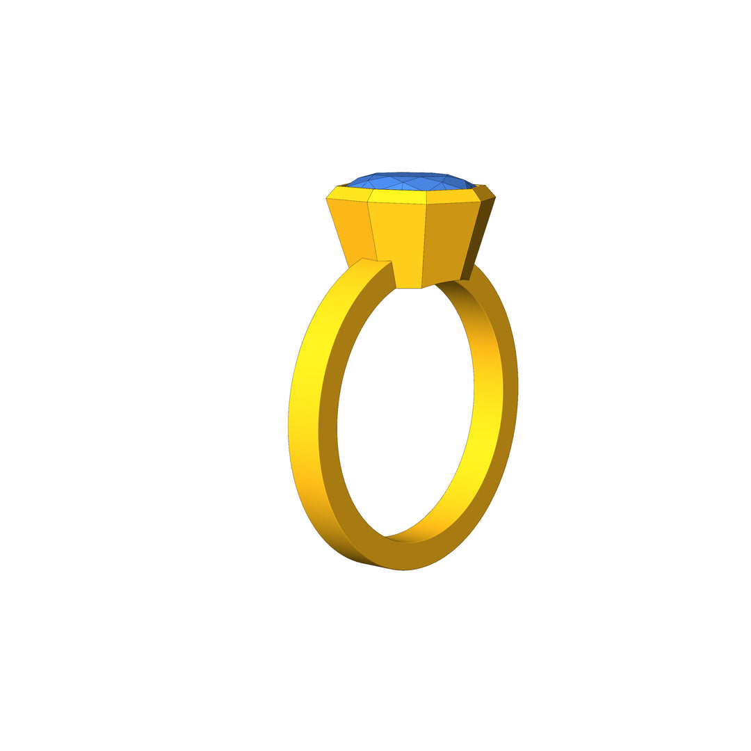 Custom Listing - 2.37 Carat Violet/Blue Sapphire Cushion 14kt Yellow Gold Bezel Ring