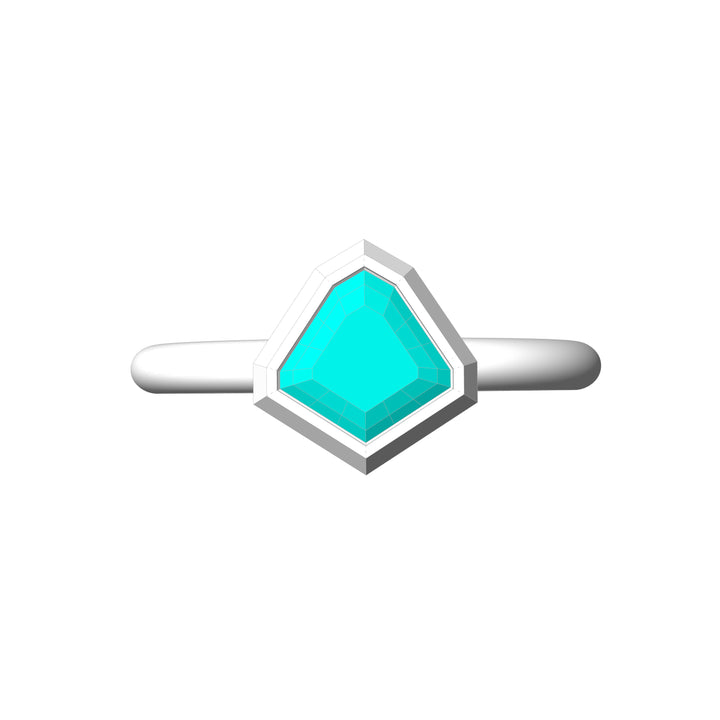 Custom Listing - 1.4 Carat Lagoon Sapphire Kite 18kt White Gold Bezel Ring Setting
