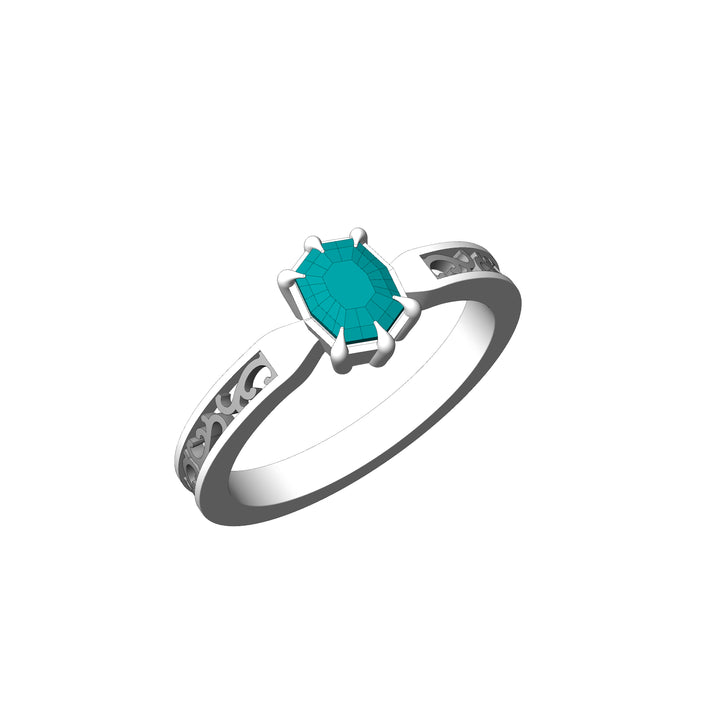 Custom Listing - 0.73 Carat Sapphire Cushion 14kt Palladium White Gold Scroll Ring