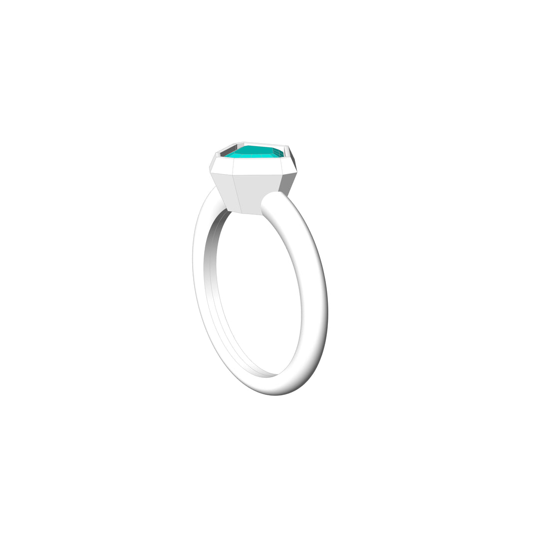 Custom Listing - 1.4 Carat Lagoon Sapphire Kite 18kt White Gold Bezel Ring Setting