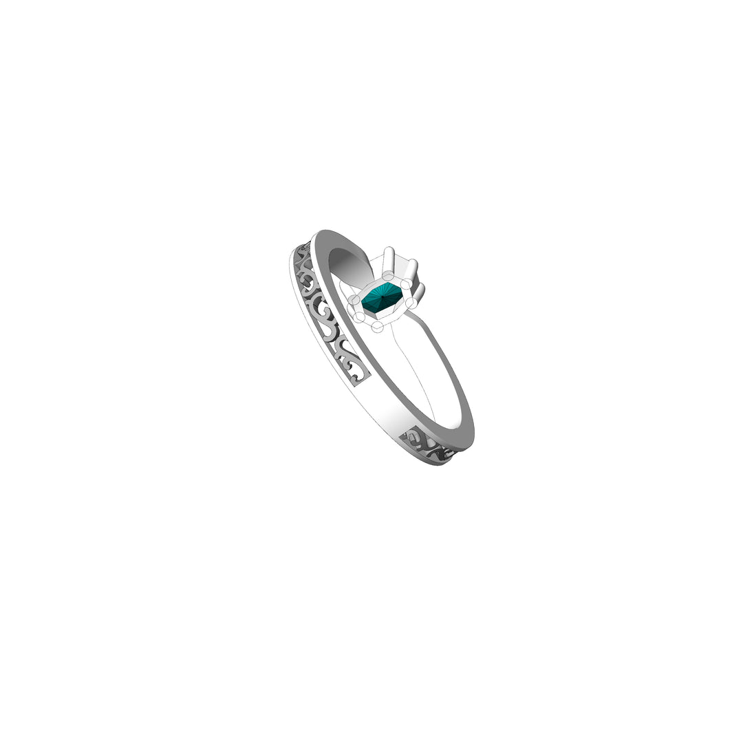 Custom Listing - 0.73 Carat Sapphire Cushion 14kt Palladium White Gold Scroll Ring