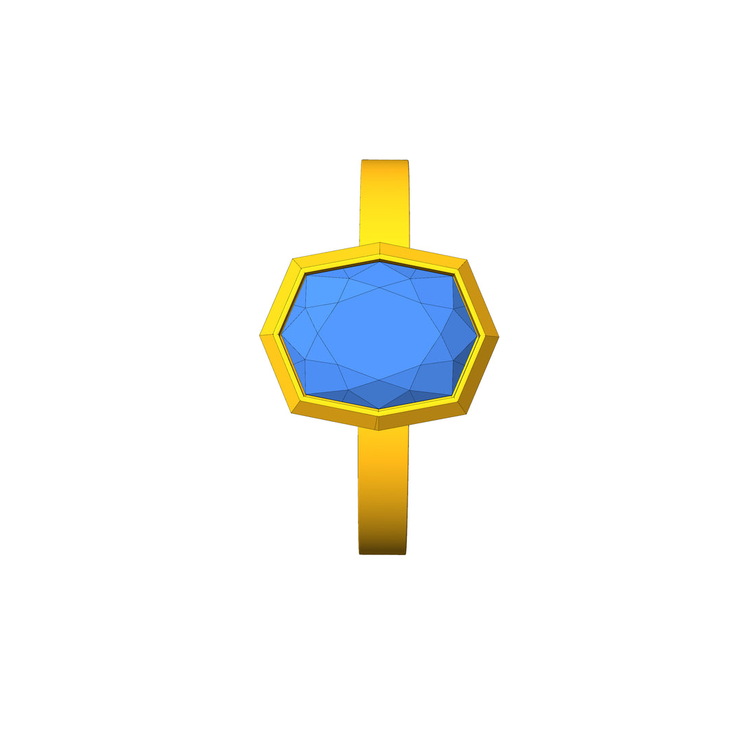 Custom Listing - 2.37 Carat Violet/Blue Sapphire Cushion 14kt Yellow Gold Bezel Ring