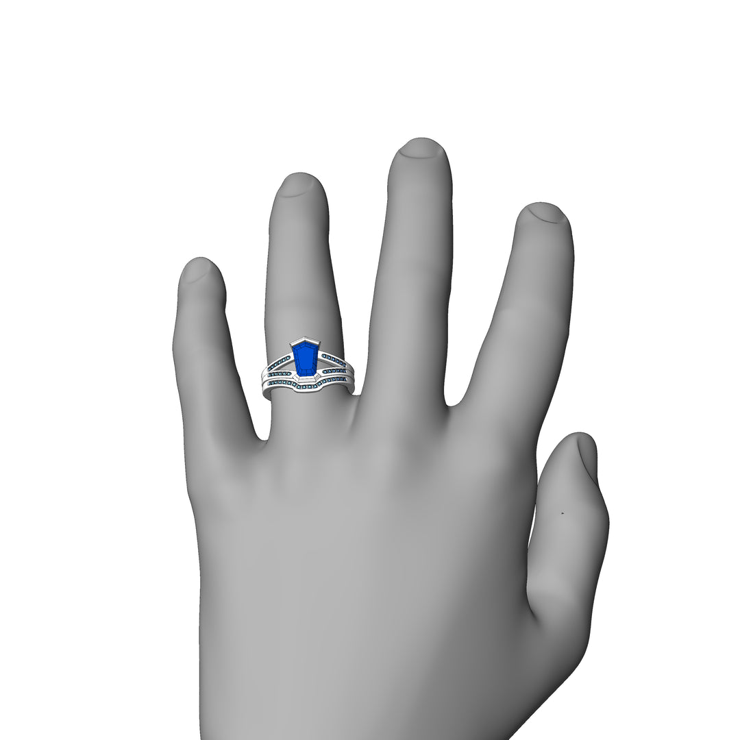 Custom Listing - CONTOUR RING FOR 1.68 Carat Sapphire Split Shank Ring