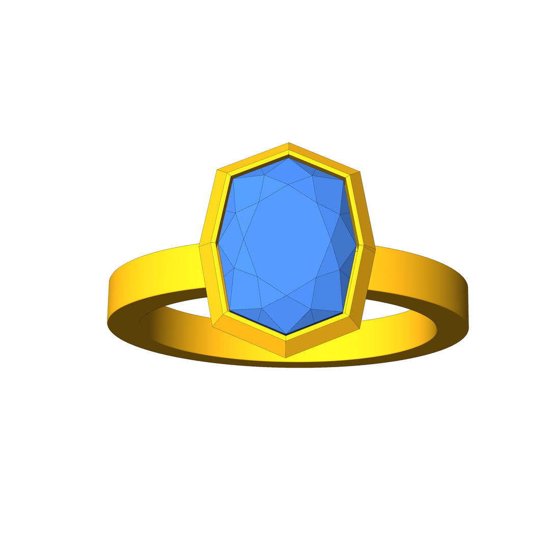 Custom Listing - 2.37 Carat Violet/Blue Sapphire Cushion 14kt Yellow Gold Bezel Ring