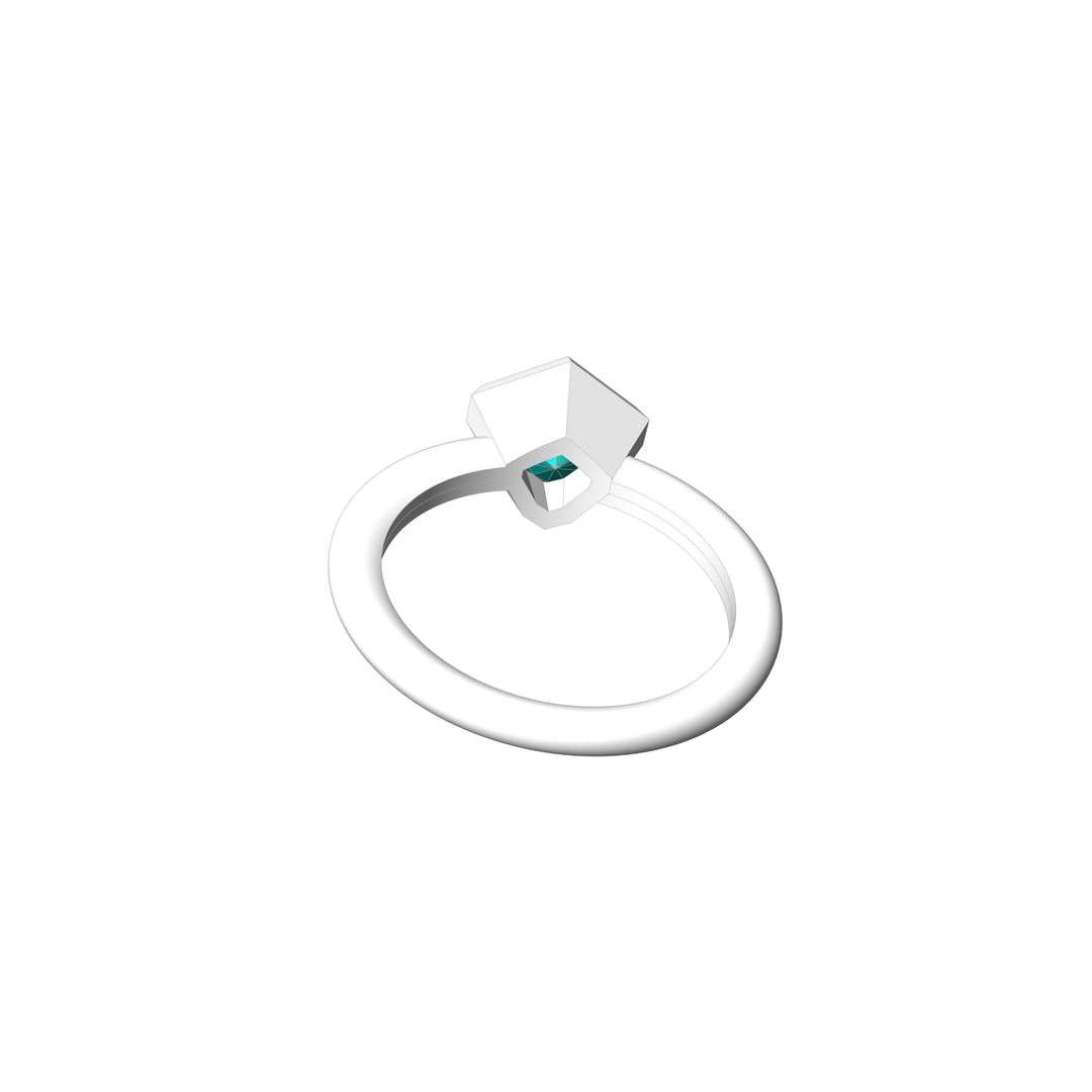 Custom Listing - 1.4 Carat Lagoon Sapphire Kite 18kt White Gold Bezel Ring Setting