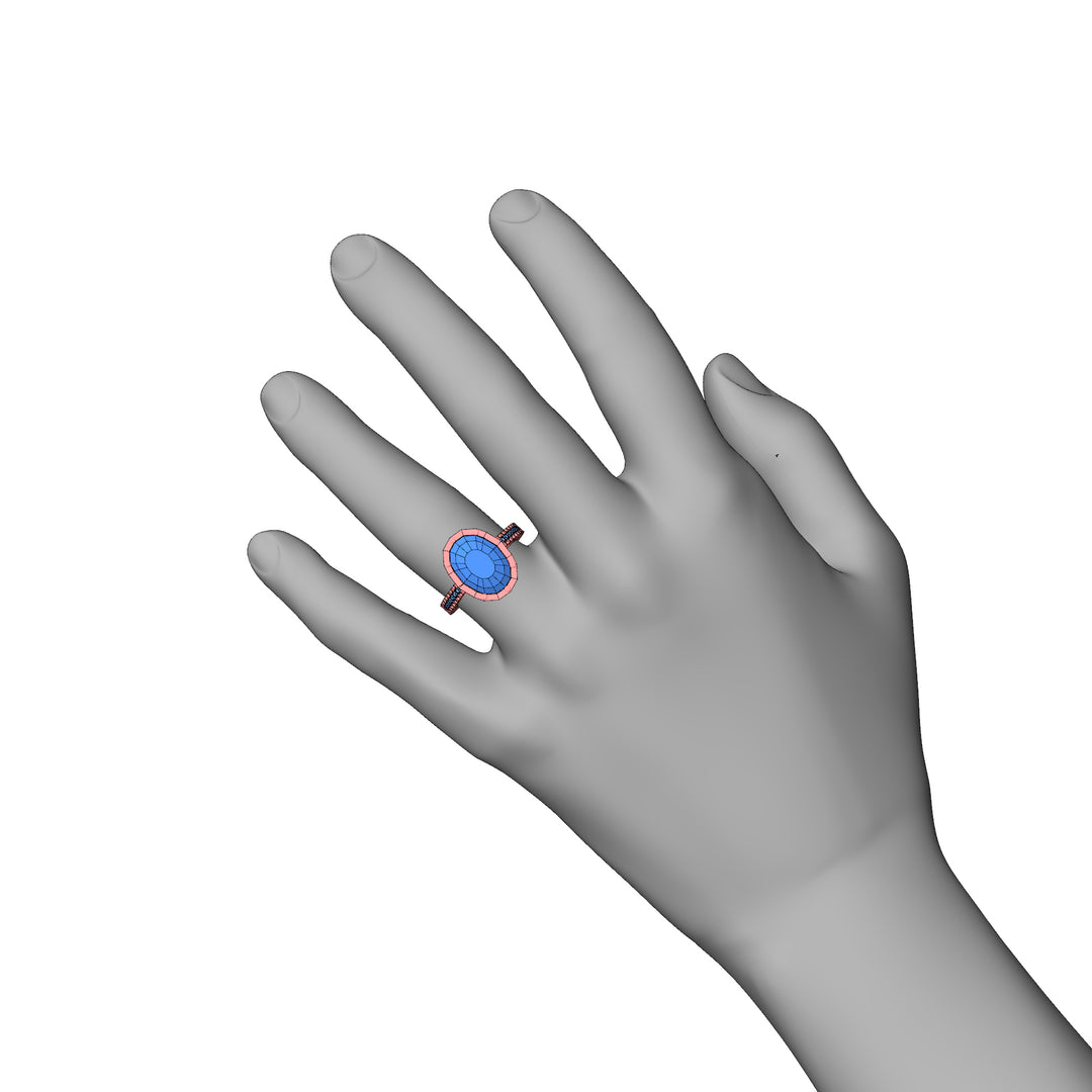 Custom Listing - 5.79 Carat Tanzanite & Diamond Rose Gold Ring Setting