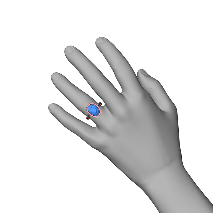 Custom Listing - 5.79 Carat Tanzanite & Diamond Rose Gold Ring Setting