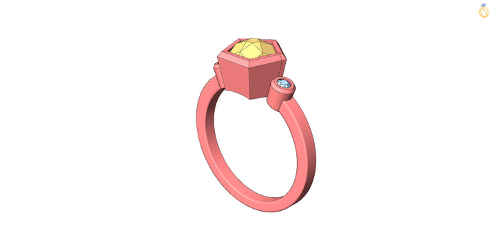 Custom Listing - 1.3 Carat Golden Labradorite & Diamond Multi Bezel Ring