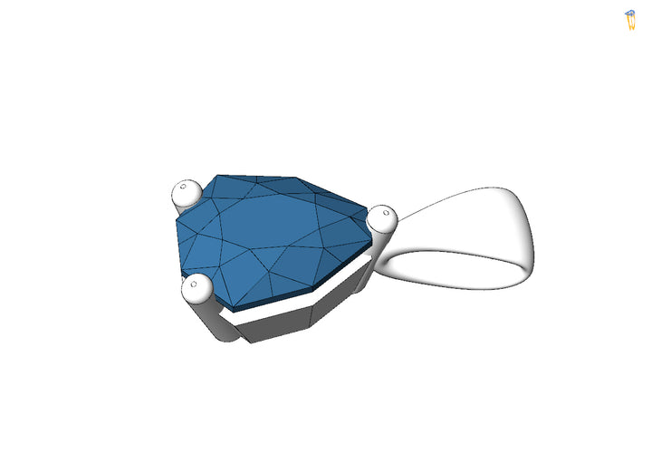 Custom Listing - 1.3 Carat Parti Sapphire Petite Pendant