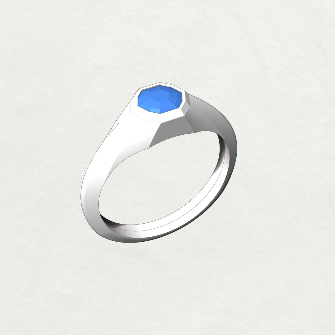 Custom Listing - 0.64 Carat Sapphire Platinum Signet Ring Setting