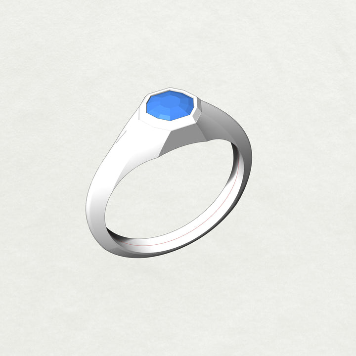 Custom Listing - 0.64 Carat Sapphire Platinum Signet Ring Setting
