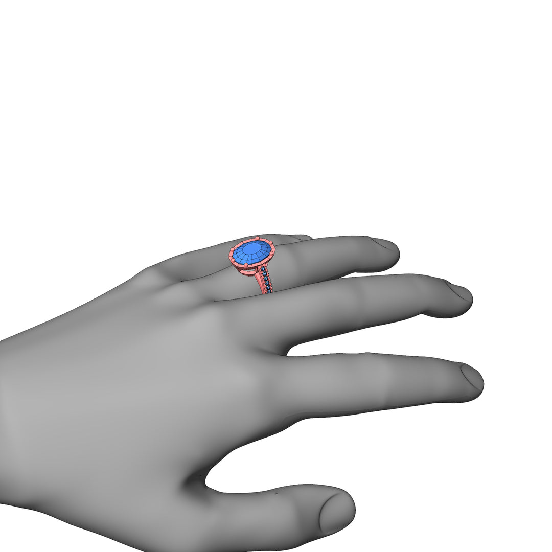 Custom Listing - 5.79 Carat Tanzanite & Diamond Rose Gold Ring Setting