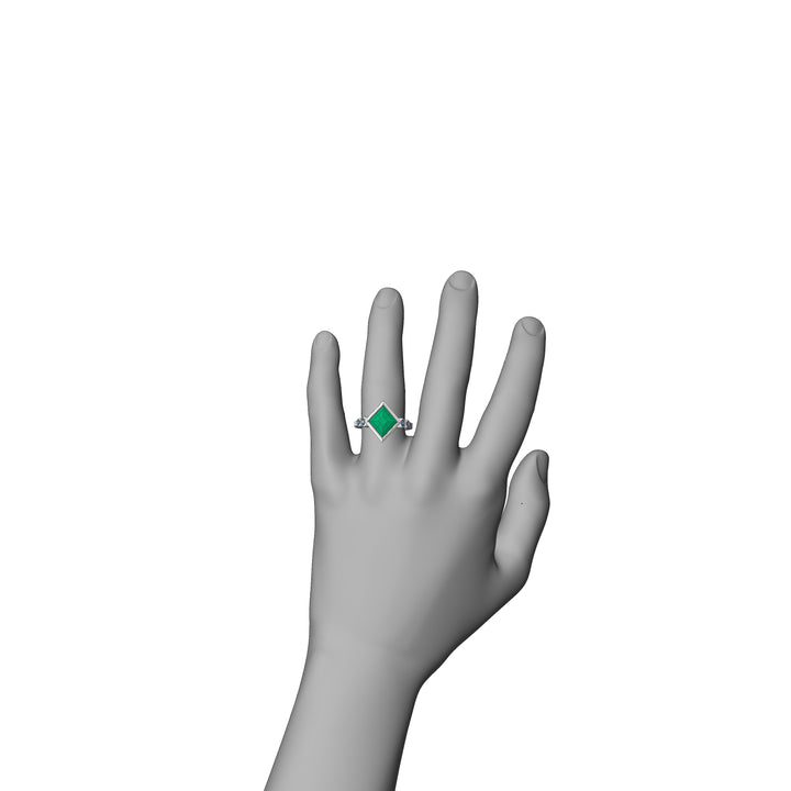 Custom Listing - 18kt White Gold Multi Bezel Ring for 4.9 Carat Mint tourmaline Quadrilateral