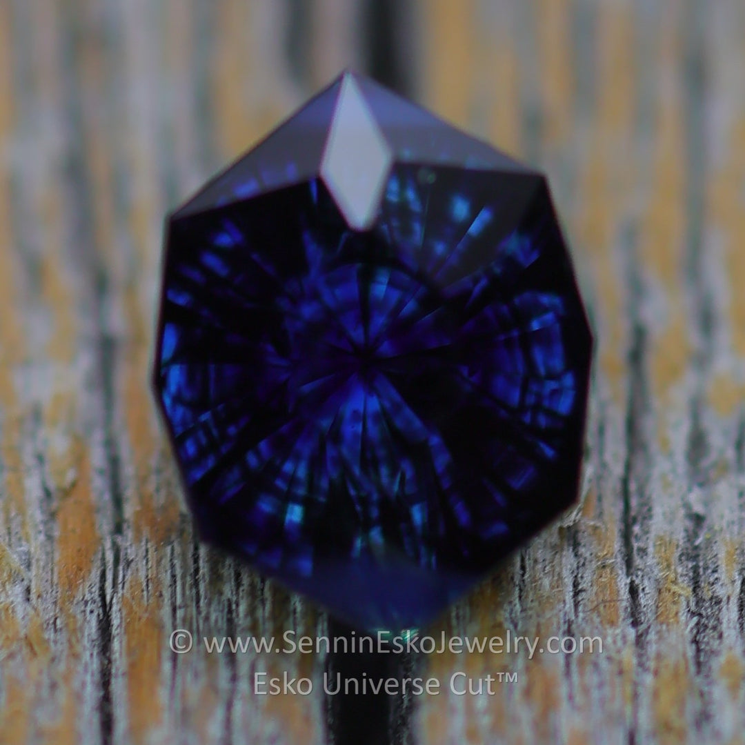 1.3 Carat Very Deep Blue Sapphire Navette - 7.2x5.5mm - Esko Universe Cut ™