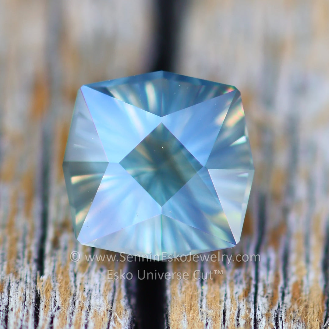 0.9 Carat Teal Sapphire Square Cushion - 5.6x6.5mm - Esko Universe Cut ™