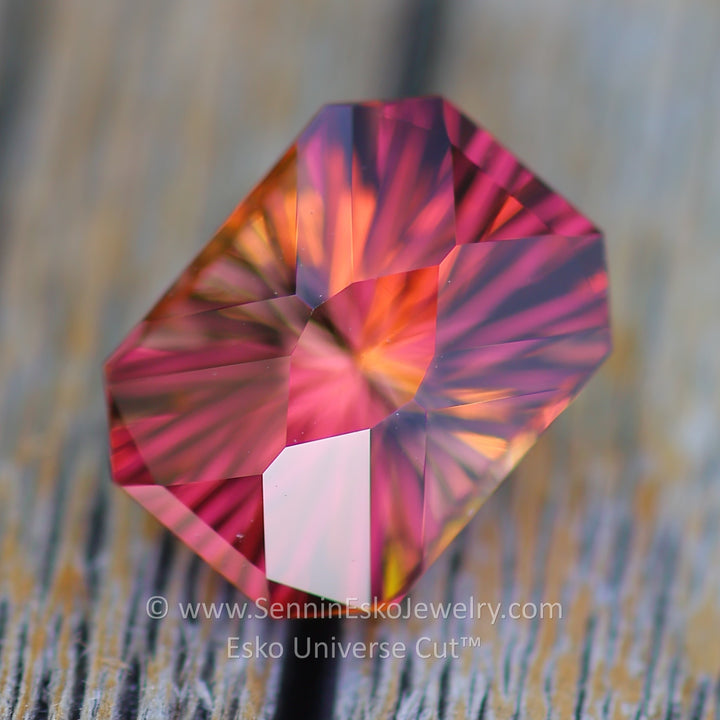 2.9 carat Sunset Tourmaline Rectangular Octagon - 9.7x7.3mm - Esko Universe Cut ™
