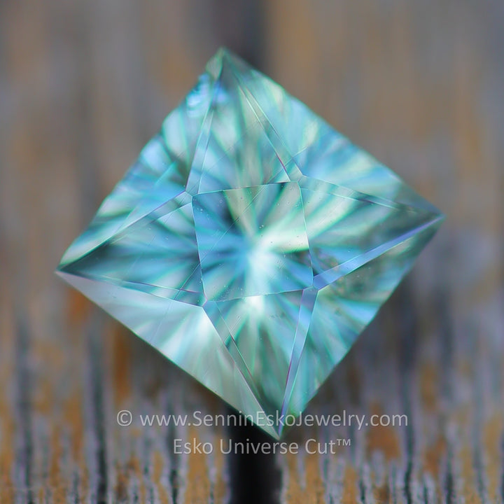 2 Carat Aqua Sapphire Princess Cut - 5.9x8.3mm - Esko Universe Cut ™
