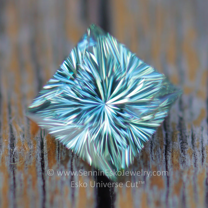 2 Carat Aqua Sapphire Princess Cut - 5.9x8.3mm - Esko Universe Cut ™
