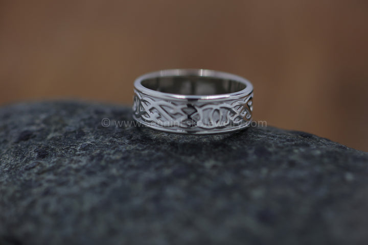 READY TO SHIP Wide Celtic Knot Ring, Var 2, Size 10