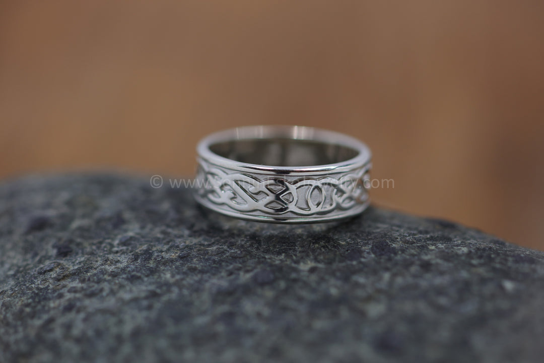 READY TO SHIP Wide Celtic Knot Ring, Var 2, Size 10