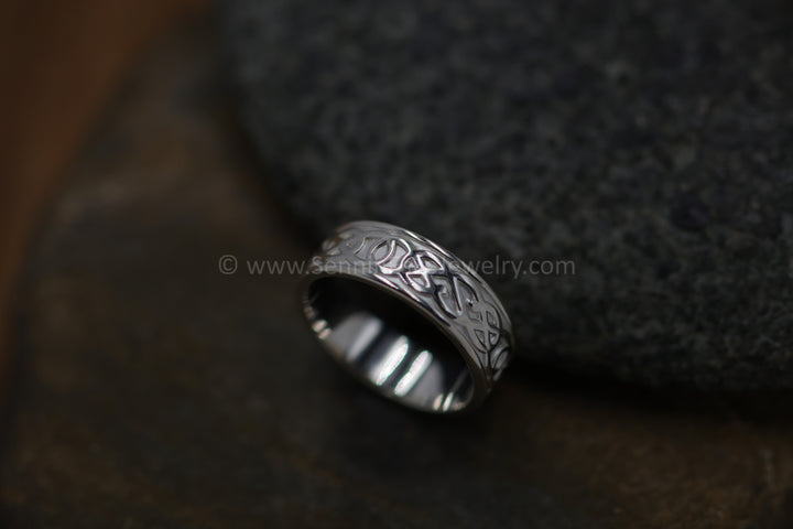 READY TO SHIP Wide Celtic Knot Ring, Var 2, Size 10